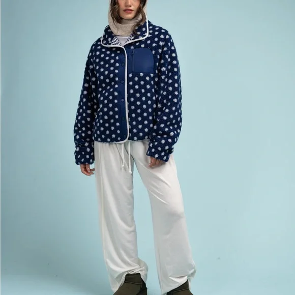 Midnight Lunch Polka Dot Fleece Jacket - Picture 4 of 7